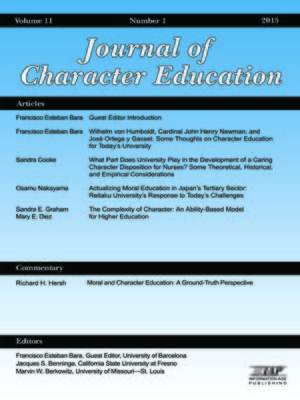 cover image of Journal of Research in Character Education, Volume 11, Number 1